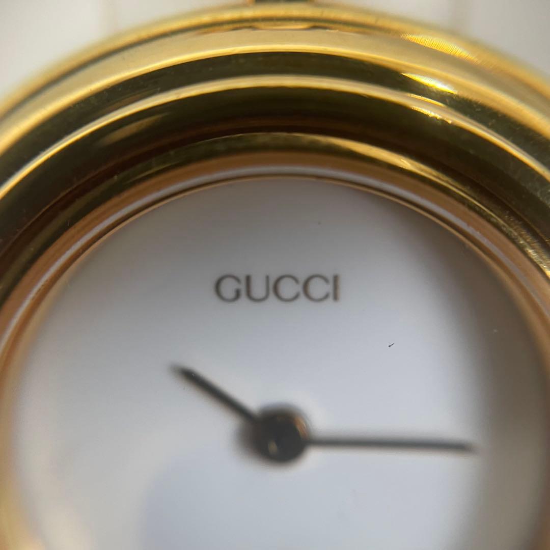 【H】GUCCI グッチ チェンジベゼル レディース腕時計 稼動品