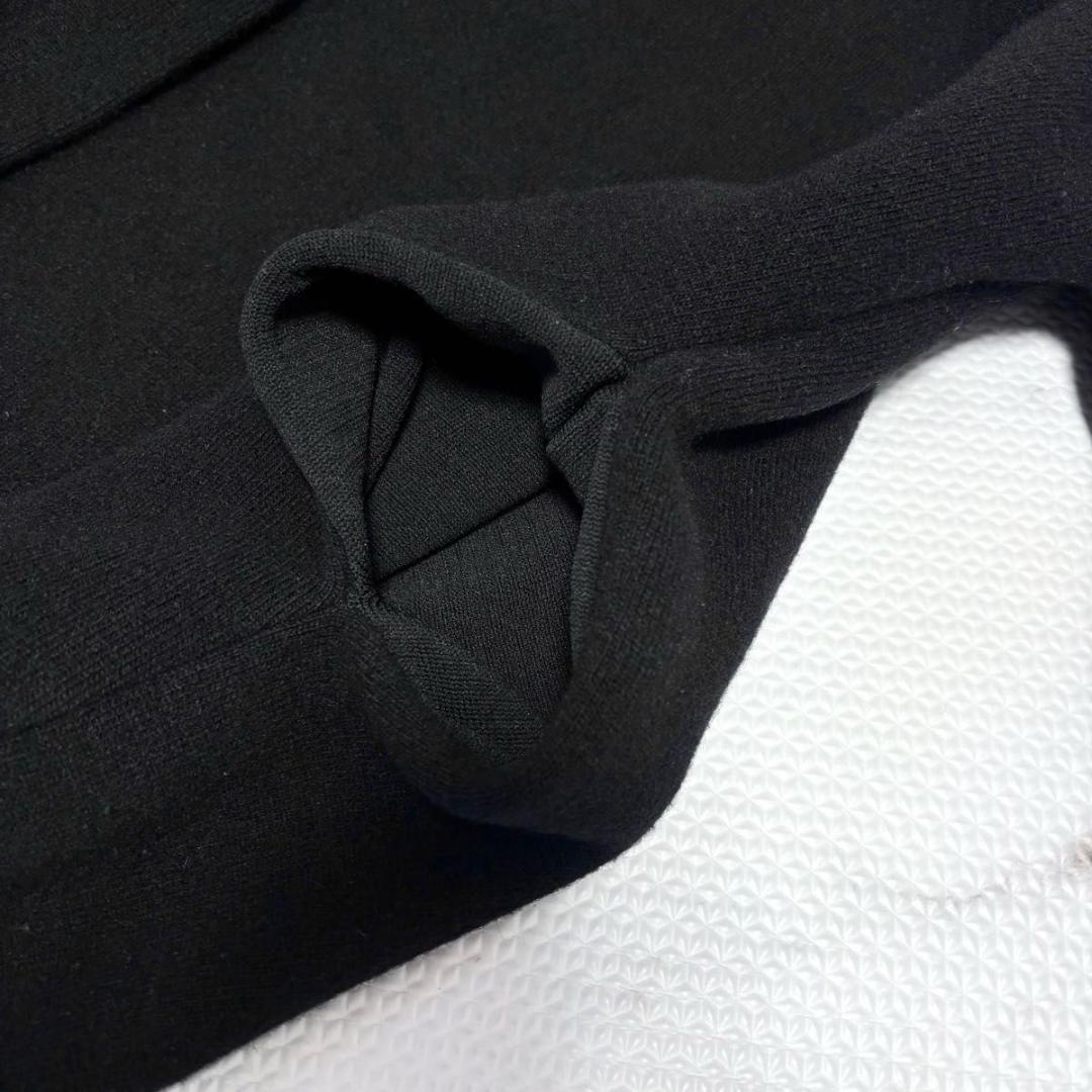 BEARDSLEY ニットコート　ブラック　ビアズリー　洗える　ノーカラー　黒