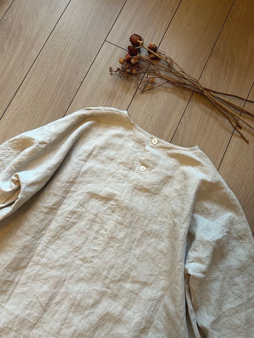 国産リネン100% おしゃれな割烹着　服作り40年の田舎町仕立屋