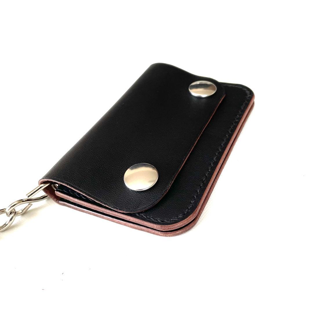 ミニトラッカーウォレット　ロウ付けチェーンセット　ホースハイドレザー