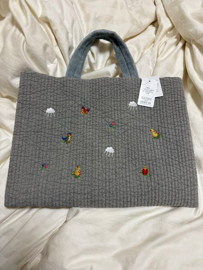 pionunnal×FEILER 刺繍トートバッグ ライトグレー