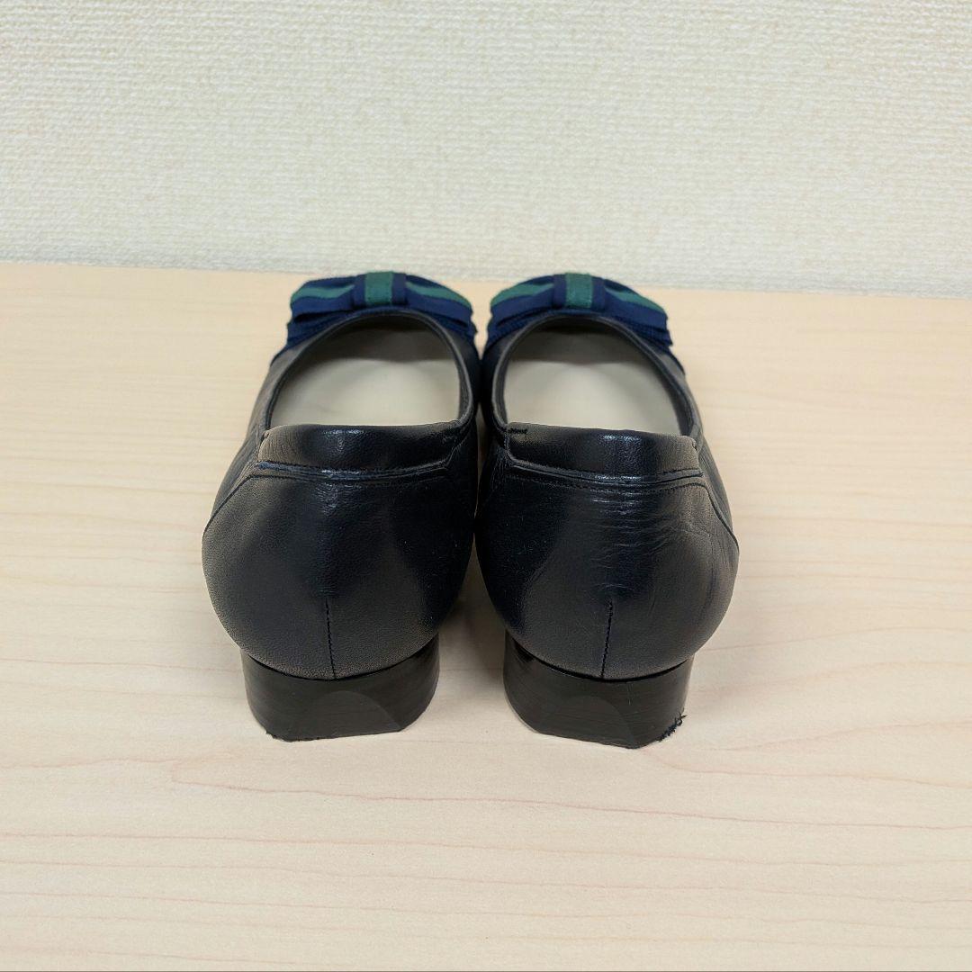 【美品】MIHAMA リボン付きカッターシューズ ネイビー　エコバッグ付