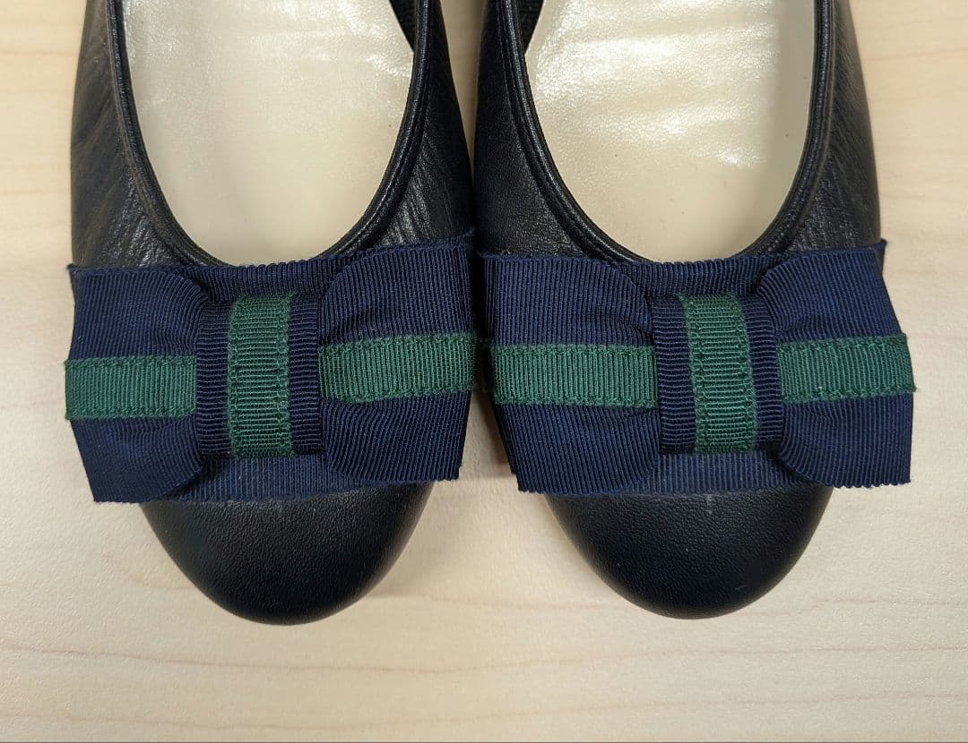 【美品】MIHAMA リボン付きカッターシューズ ネイビー　エコバッグ付