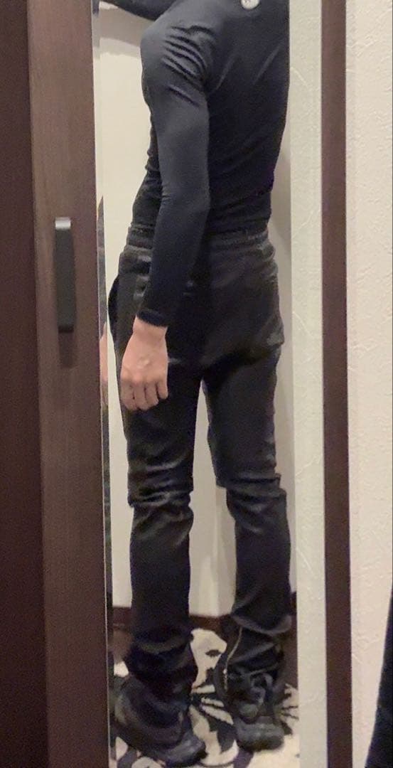 BALMAIN バルマン の バイカーレザースキニーパンツ