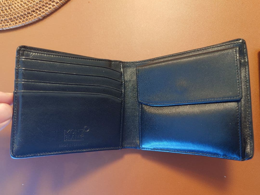モンブラン ブラック レザー 二つ折り財布 名刺入れ