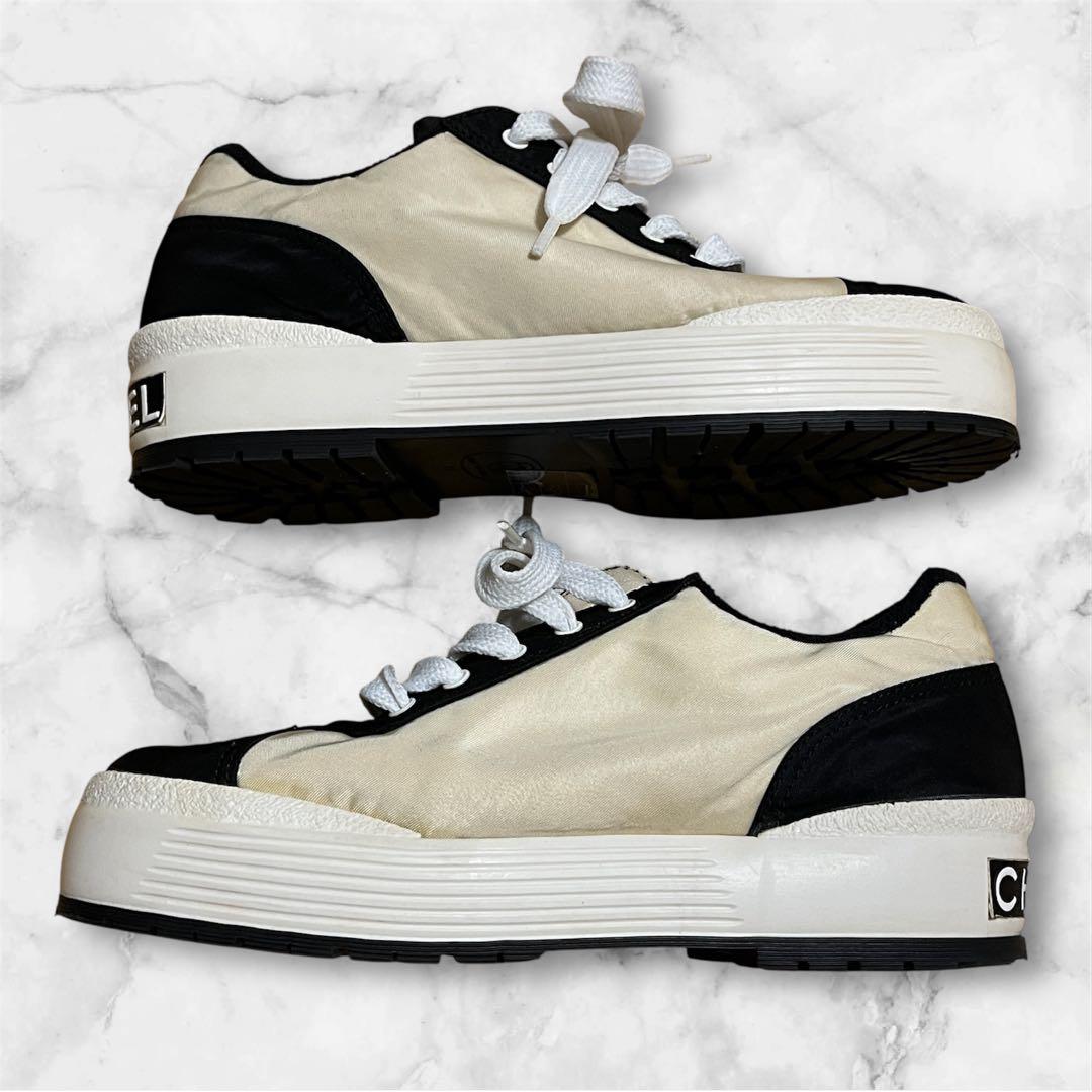 美品✨CHANEL シャネル スニーカー ココマーク バイカラー サイズ23