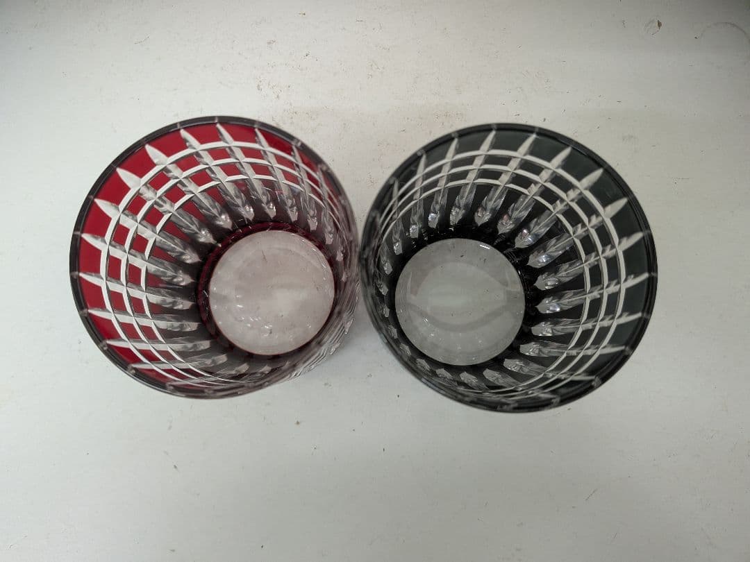 伝統工芸 江戸切子 太武朗 三筋格子 ペアカップ 未使用