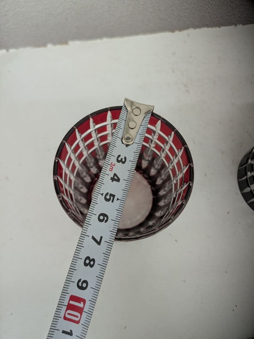 伝統工芸 江戸切子 太武朗 三筋格子 ペアカップ 未使用