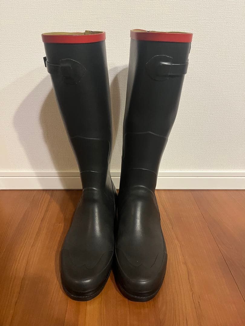 美品 AIGLE エーグル レインブーツ 長靴 25.0cm 黒 フランス製