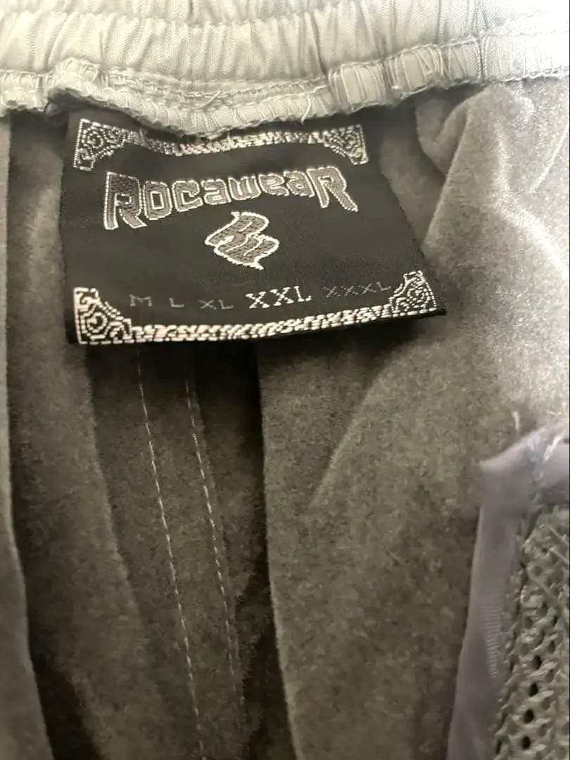 ROCAWEAR ロカウェア　ナイロンセットアップ　XXLグレー裏地ベロア