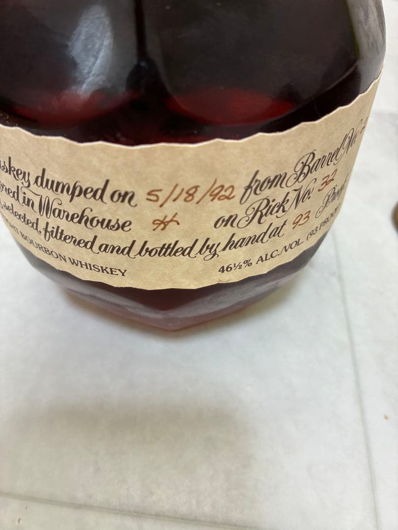 『1992年製』Blanton'sブラントン　シングルバレルバーボン