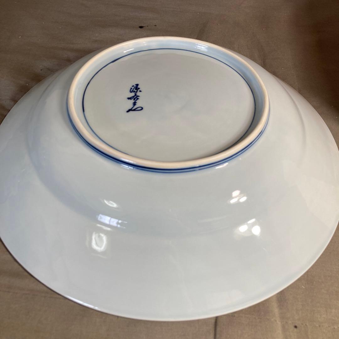 【源右衛門】古伊万里の伝統　日本の名窯　舘林源右衛門作　染付芙蓉手　大深皿