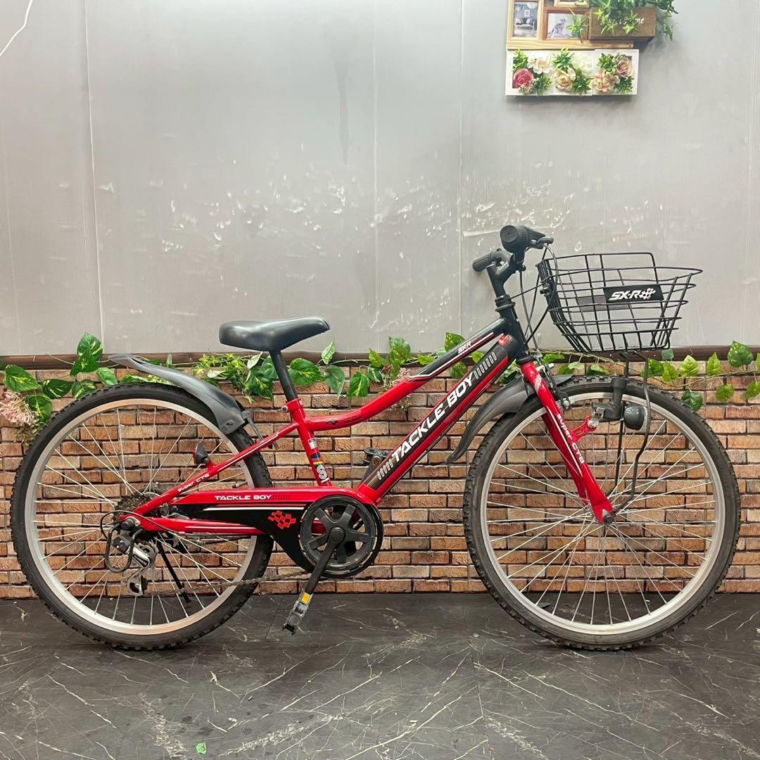 【64】子供用自転車 子供車TACKLE BOY レッド 24インチ