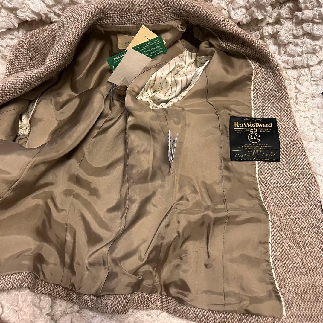 未使用タグ付き 【アヴィエンヌ 生地ハリスツイード】 テーラードジャケット 5万