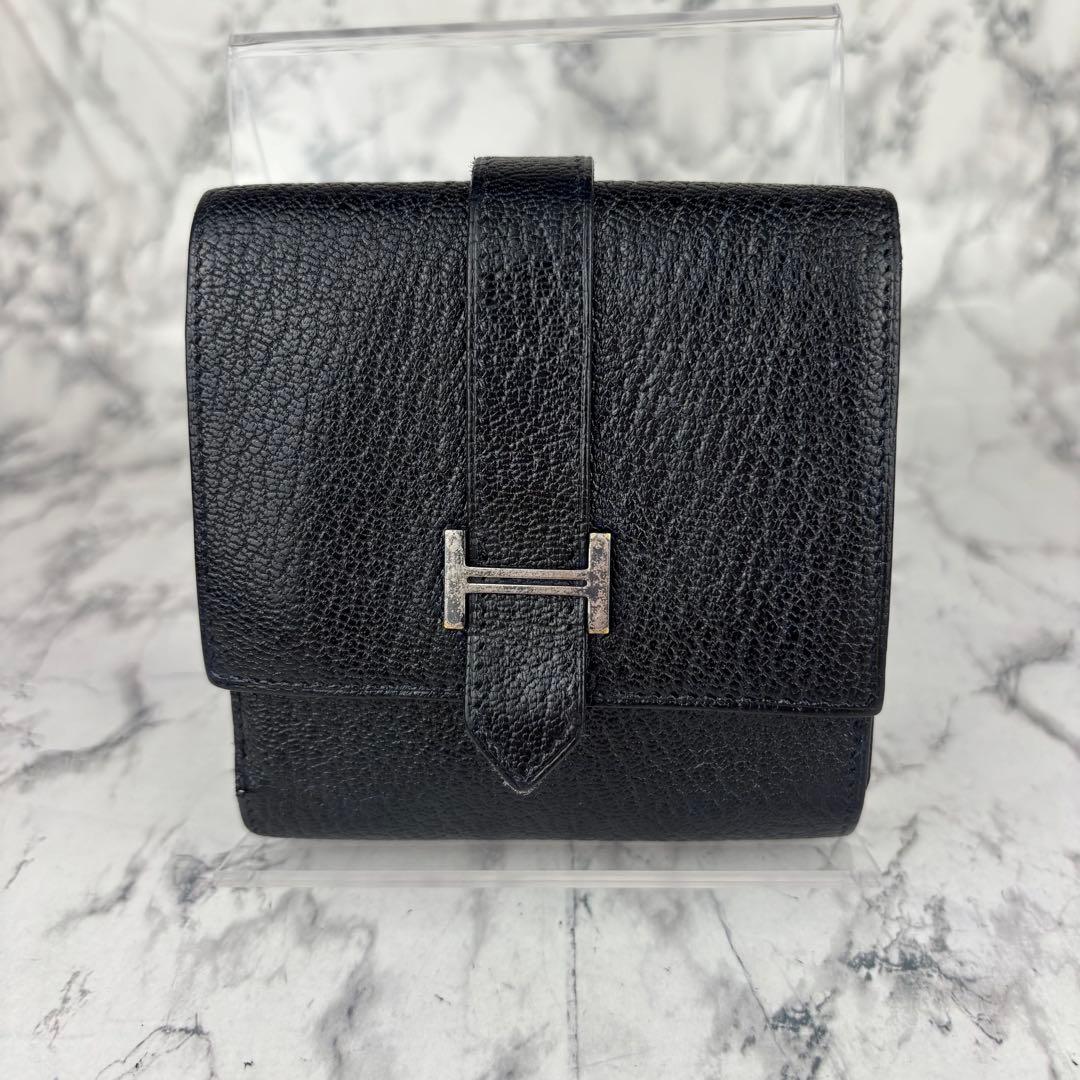 112 HERMES ベアン　レクトベルソ　三つ折り財布　あんしん鑑定済み
