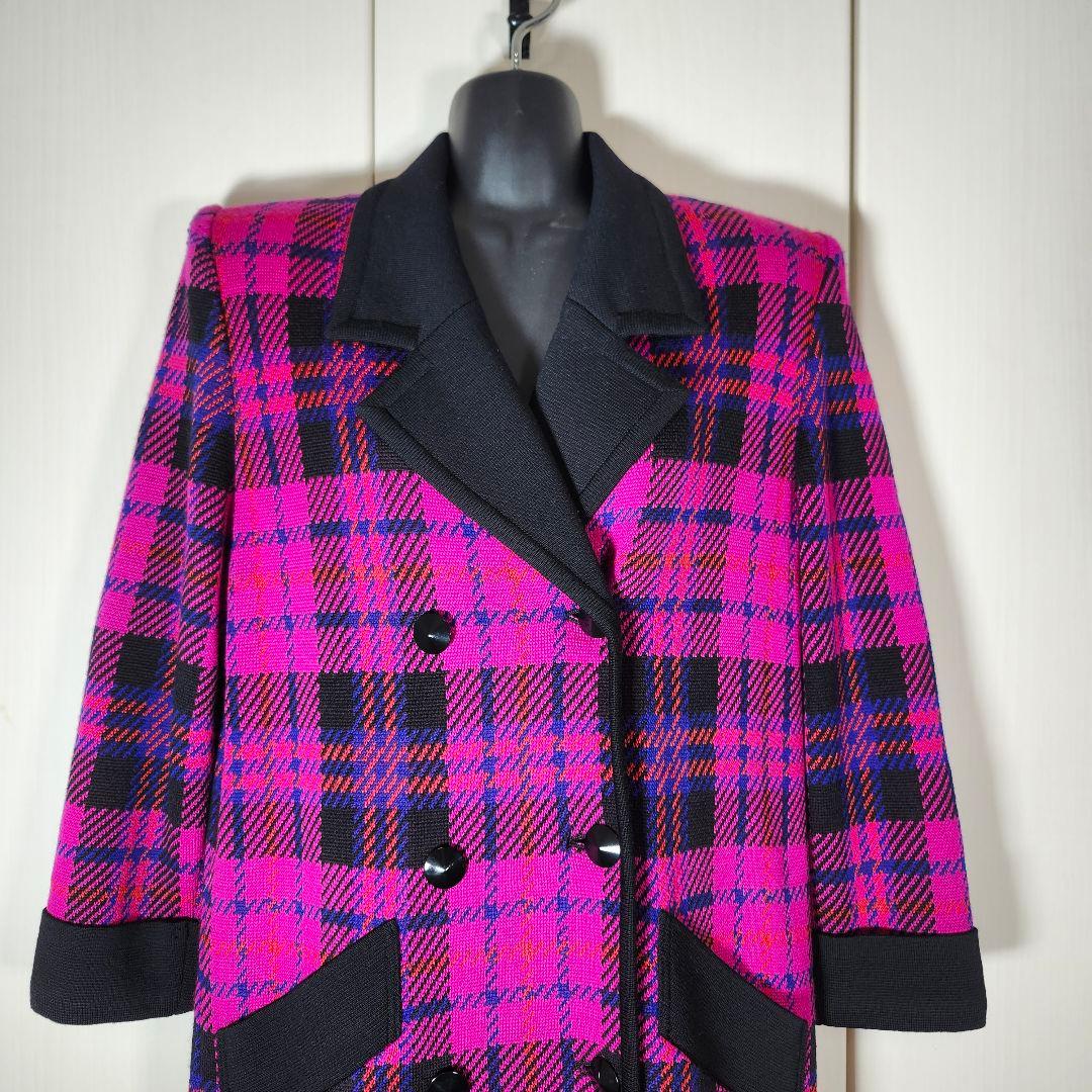 美品　イブサンローラン ウールニット ロングコート ヴィンテージ　M