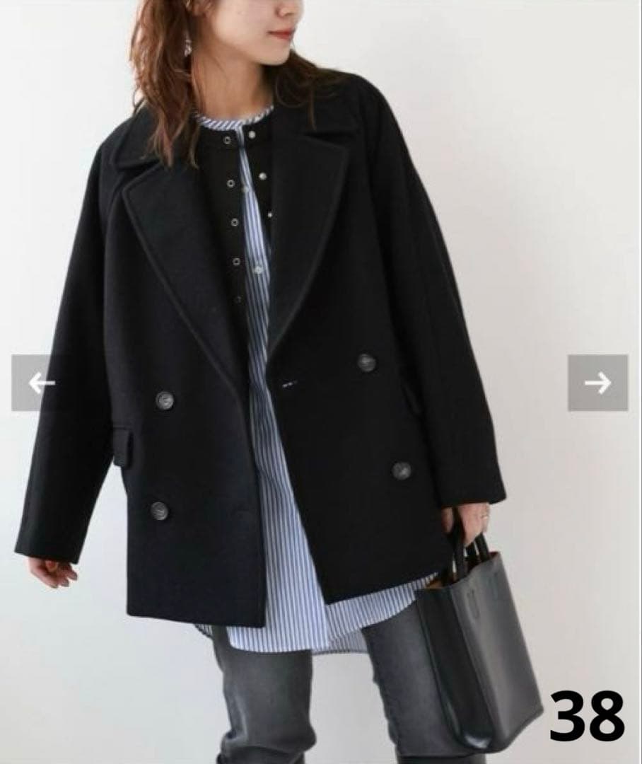 JOURNAL STANDARD relume尾州ウールショートPコート 黒38