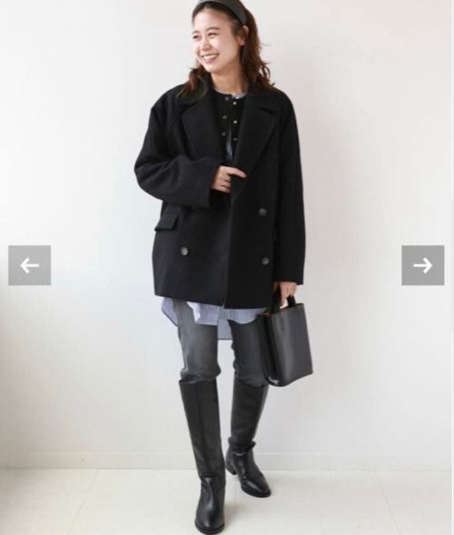 JOURNAL STANDARD relume尾州ウールショートPコート 黒38