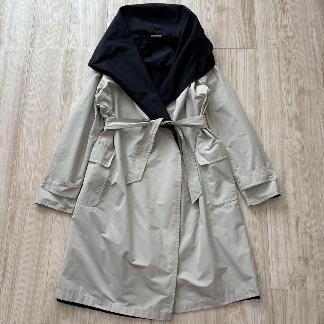 【美品】MaxMara ベルテッドコート リバーシブル 42 XL イタリア製
