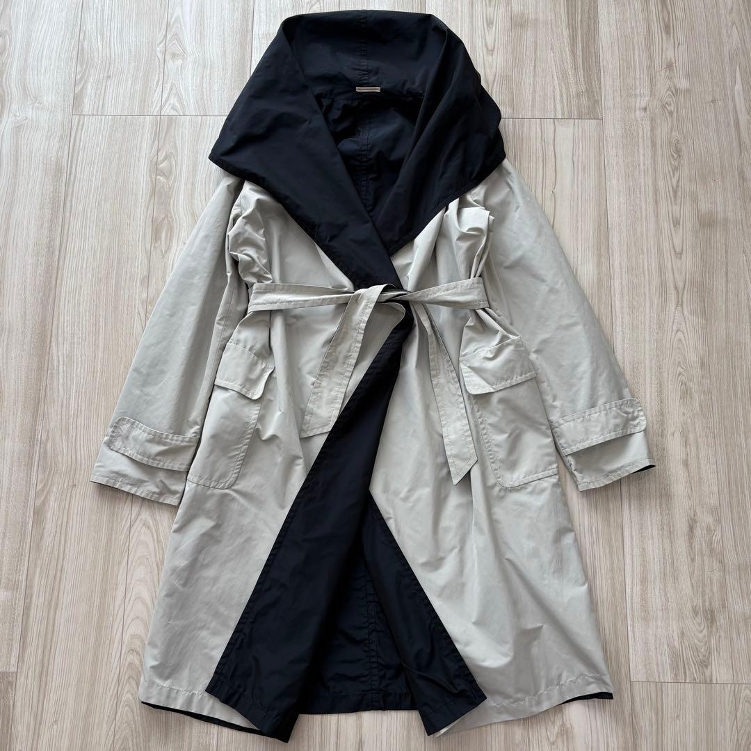 【美品】MaxMara ベルテッドコート リバーシブル 42 XL イタリア製