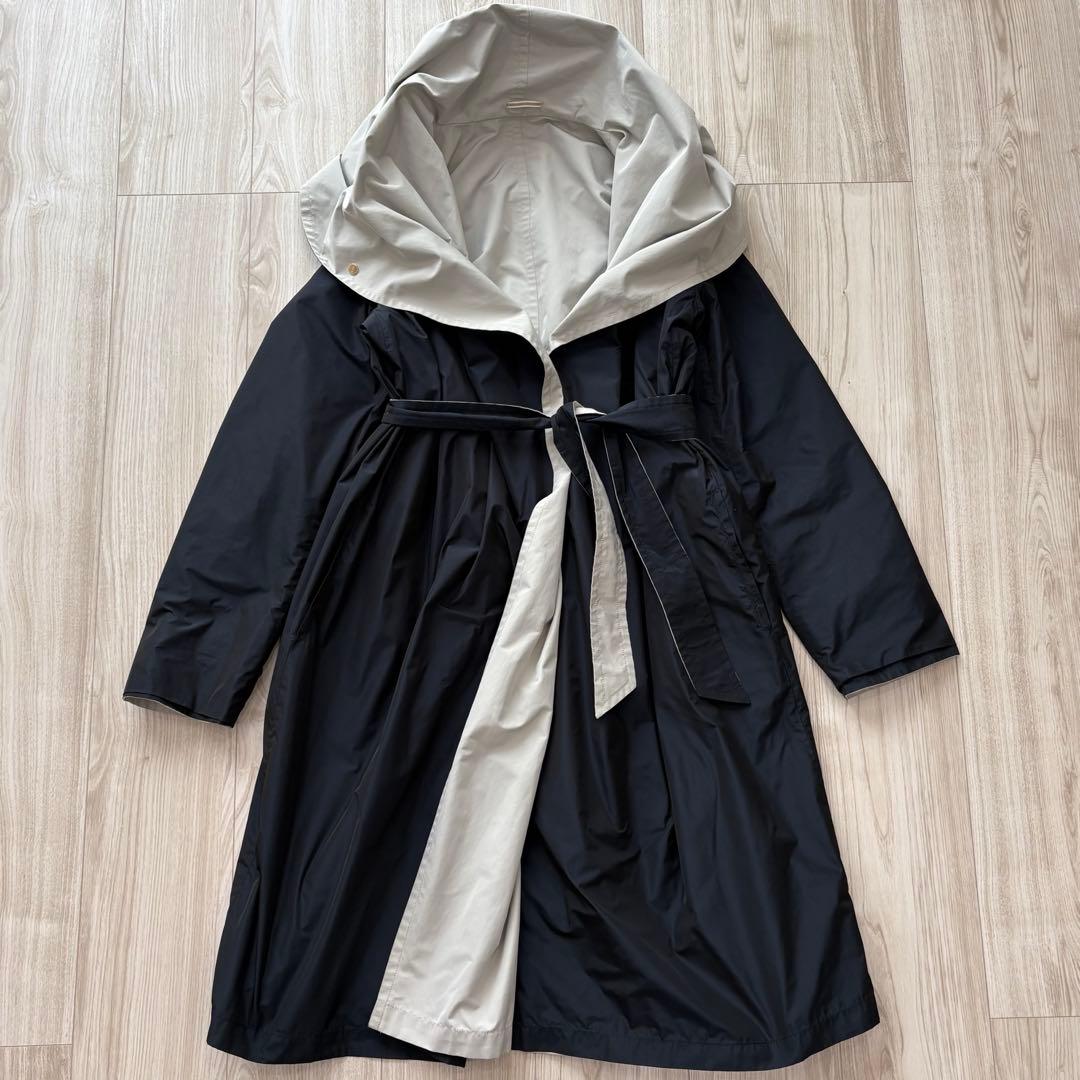 【美品】MaxMara ベルテッドコート リバーシブル 42 XL イタリア製