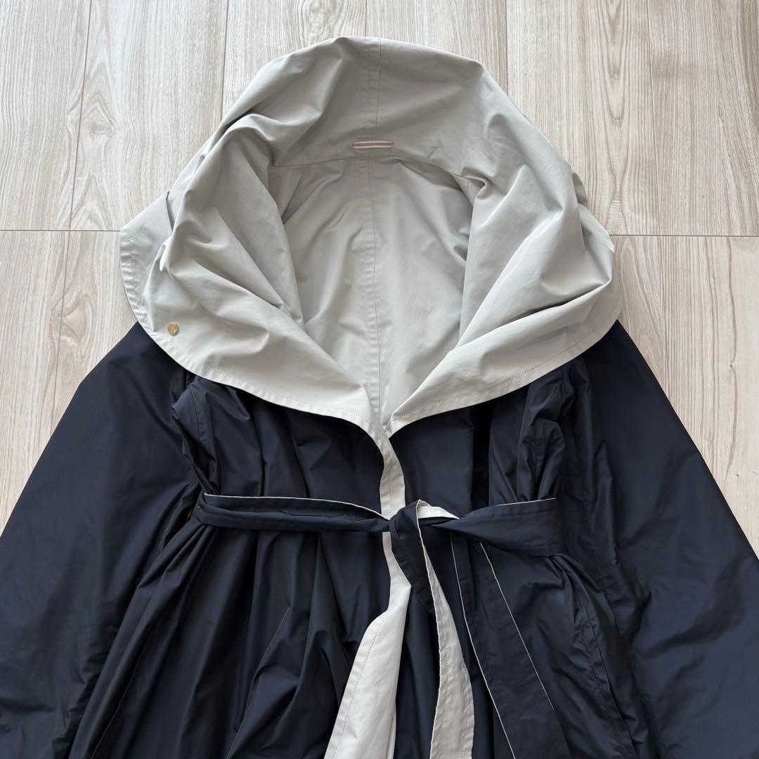 【美品】MaxMara ベルテッドコート リバーシブル 42 XL イタリア製