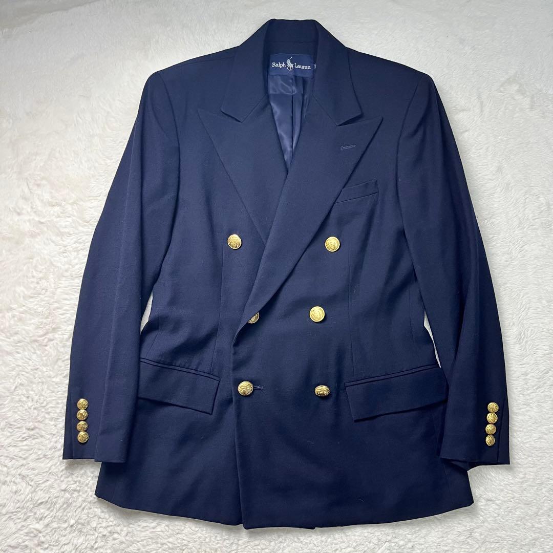 ラルフローレン　紺ブレ　金ボタン　ダブル　11号