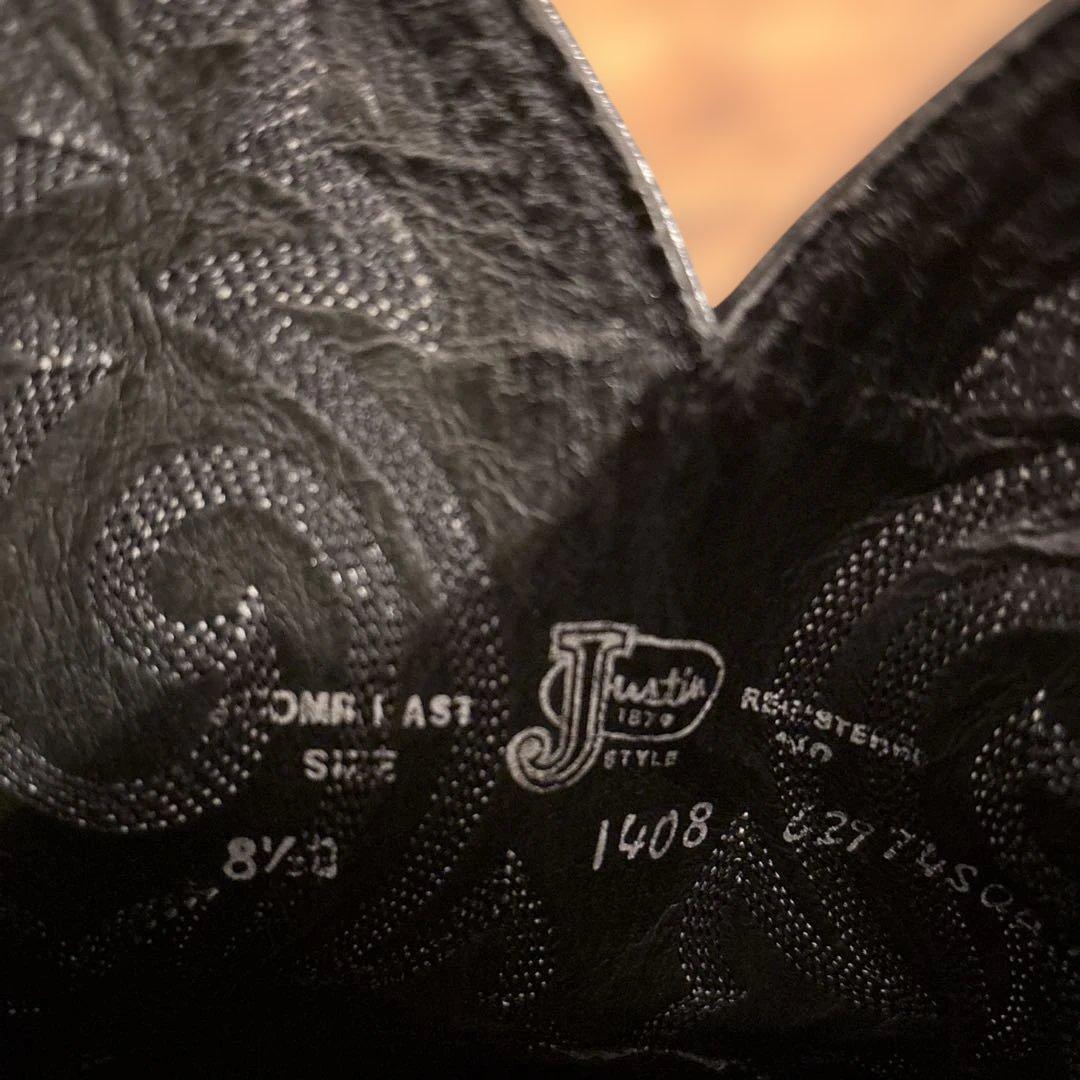 justin ジャスティン　ウエスタンブーツ　8 1/2D 26.5