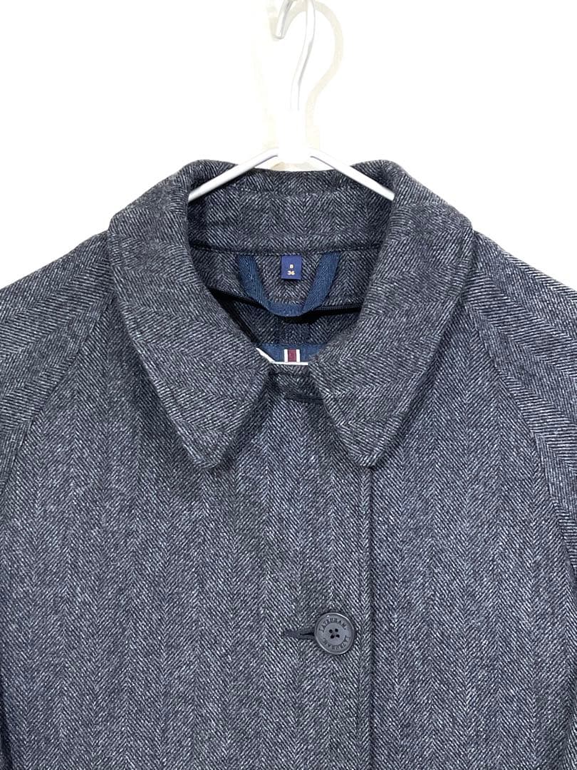 195 イギリス製 LAVENHAM 軽量 ウール ヘリンボーン ツイードコート