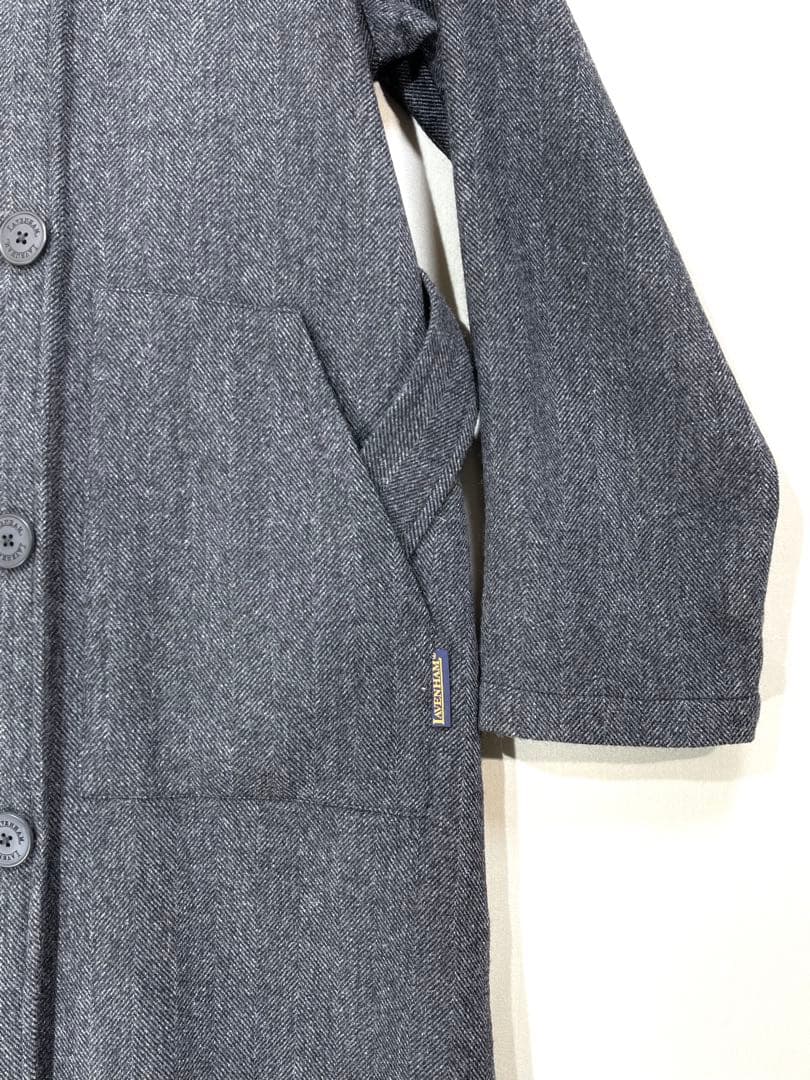 195 イギリス製 LAVENHAM 軽量 ウール ヘリンボーン ツイードコート