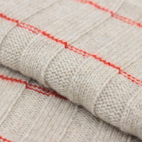 ◇美品 ブルネロクチネリ マフラー ストール ベージュ×赤 カシミヤ100％