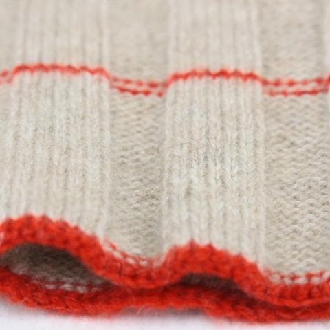 ◇美品 ブルネロクチネリ マフラー ストール ベージュ×赤 カシミヤ100％