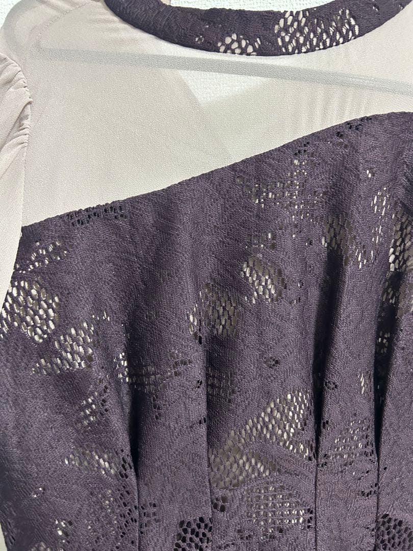 kana シャーリング キャンディー スリーブ アシンメトリー レース