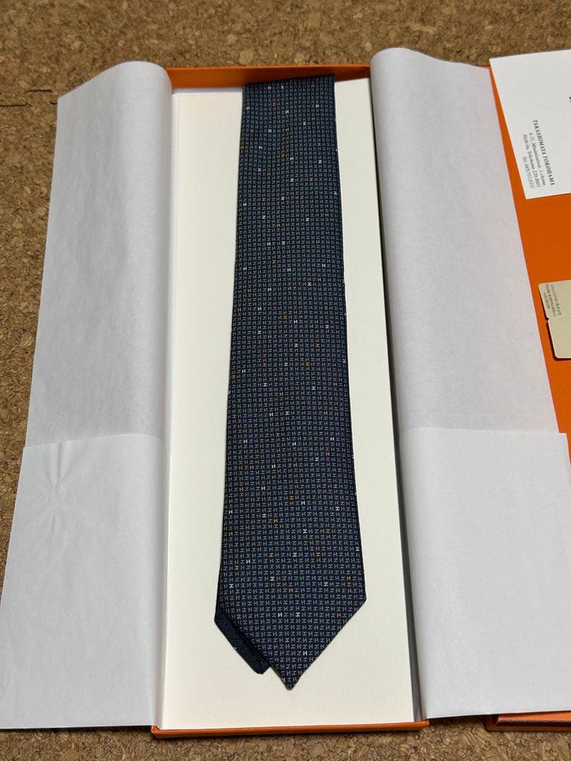 ネイビー シルク100% ネクタイ 339369T