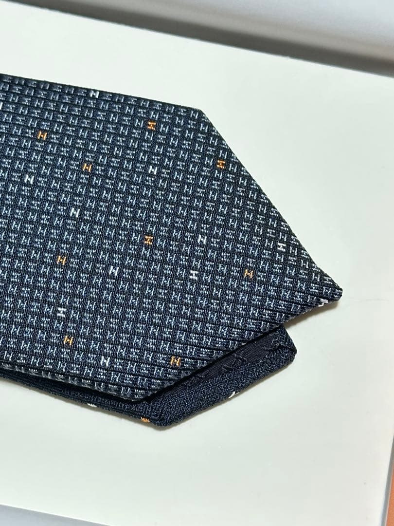 ネイビー シルク100% ネクタイ 339369T