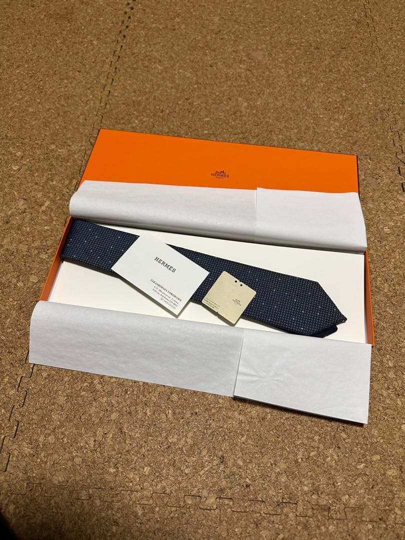 ネイビー シルク100% ネクタイ 339369T