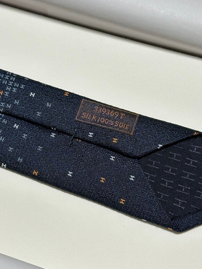 ネイビー シルク100% ネクタイ 339369T