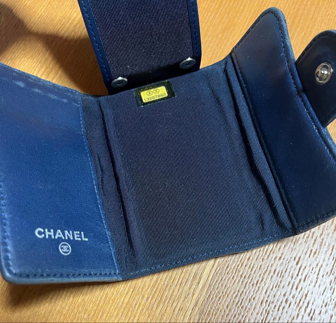 CHANEL キーケース ネイビーラム