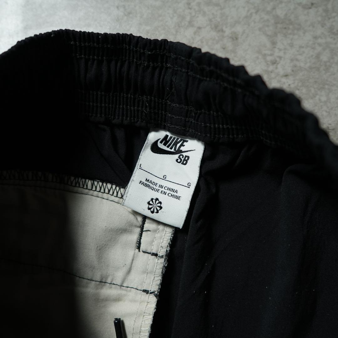 y2k NIKE 極太 バギーナイロンパンツ パイピング サイドライン 刺繍ロゴ