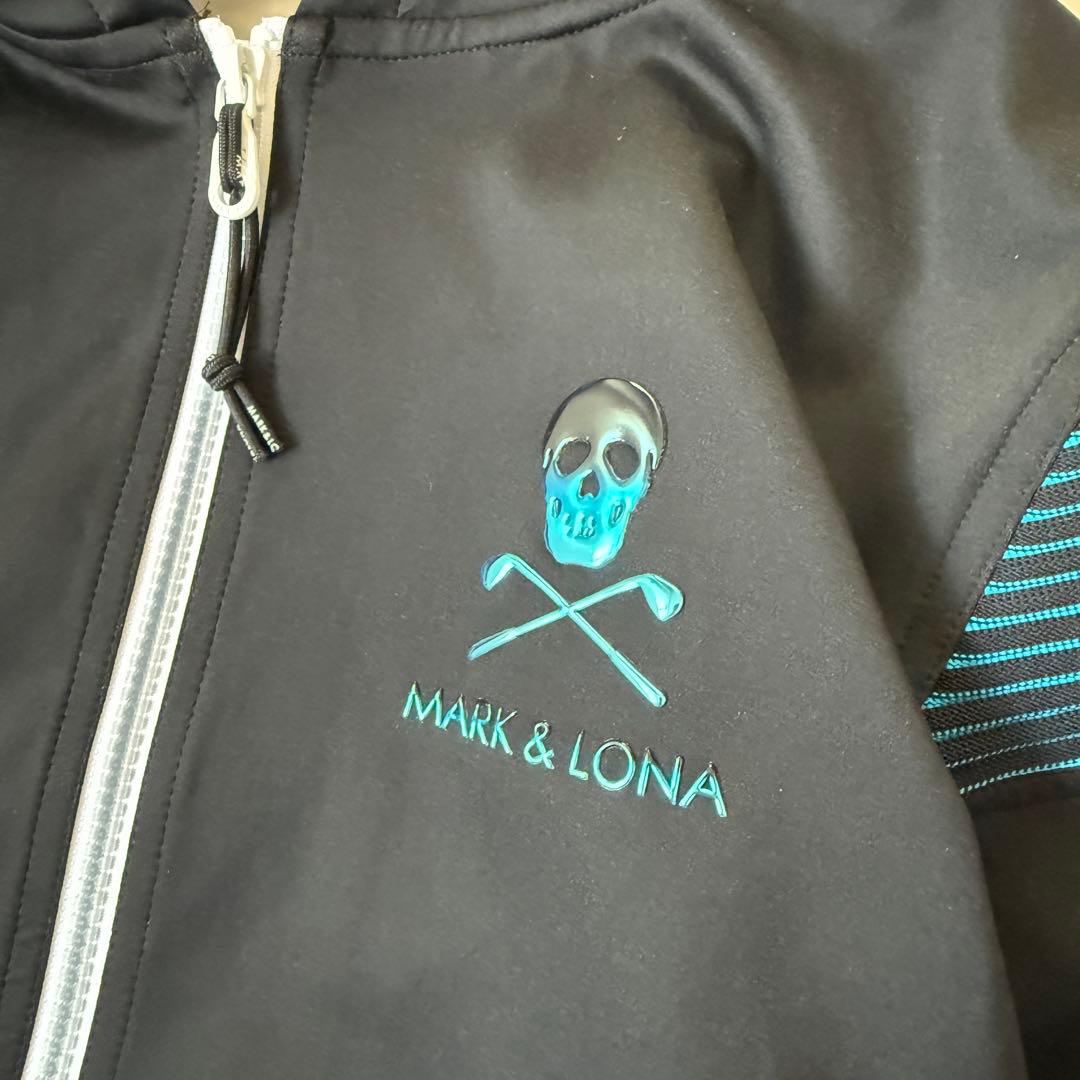 美品　マークアンドロナ　メンズ　ジップ　パーカー　ブラック　46 スカル