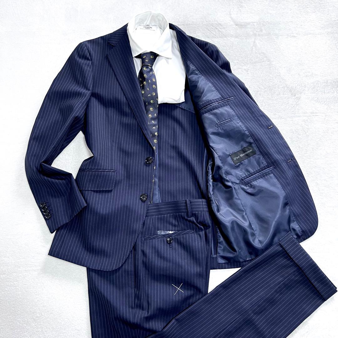 【新品タグ付き】D'or Homme スーツ セットアップ ネイビー サイズY6