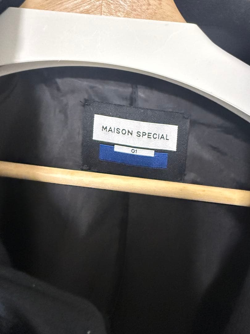 ウールプライムオーバーステンカラーコート【MAISON SPECIAL】ブラック