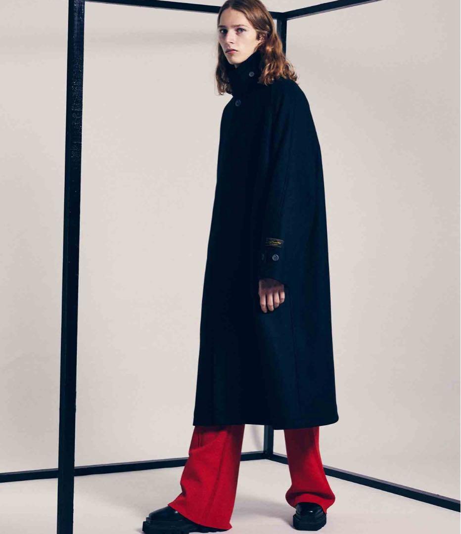 ウールプライムオーバーステンカラーコート【MAISON SPECIAL】ブラック