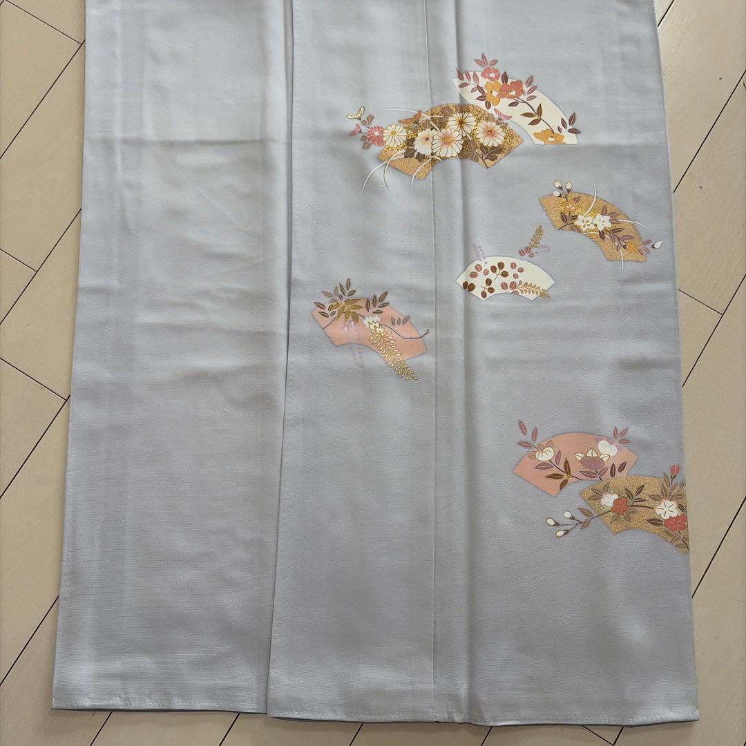 w*o様 ■E5833■未使用品■正絹■落款　作家物　藍白色　袷　訪問着■丈16