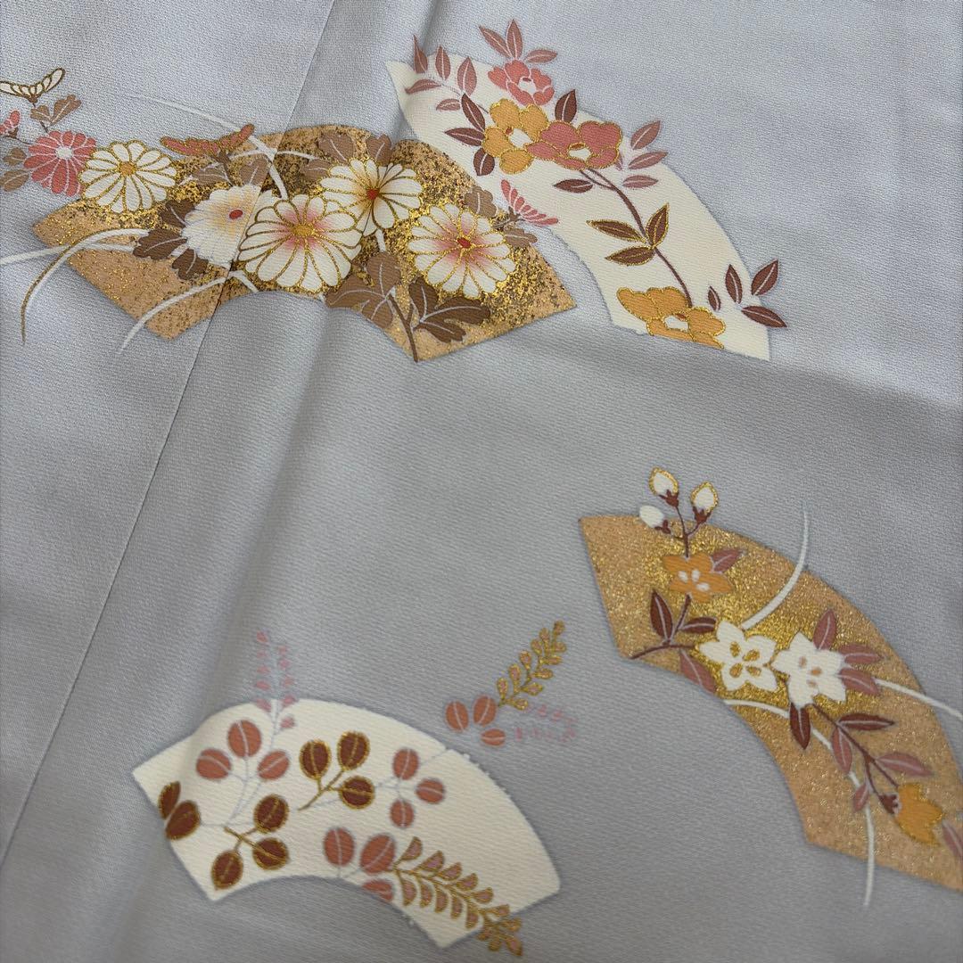 w*o様 ■E5833■未使用品■正絹■落款　作家物　藍白色　袷　訪問着■丈16