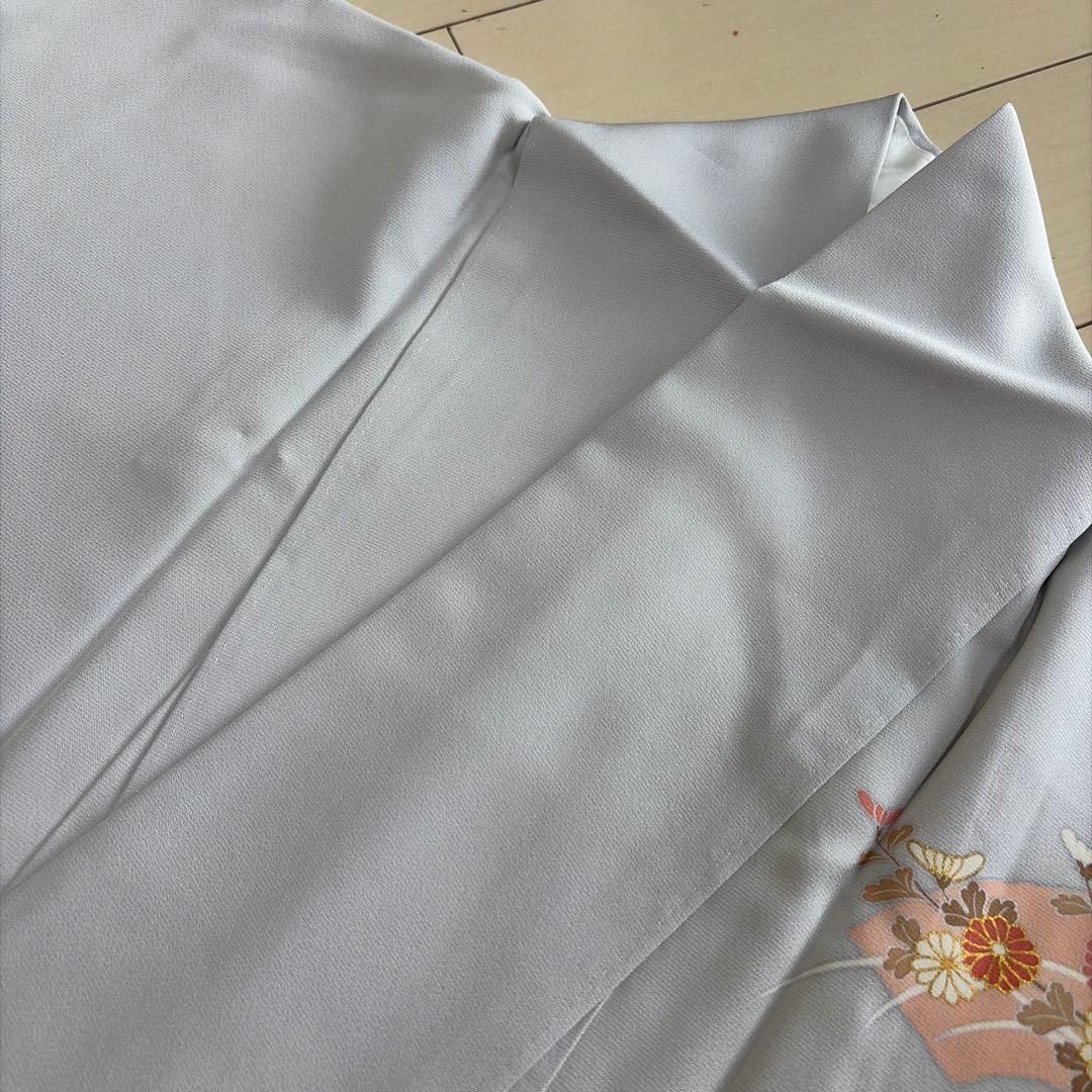 w*o様 ■E5833■未使用品■正絹■落款　作家物　藍白色　袷　訪問着■丈16