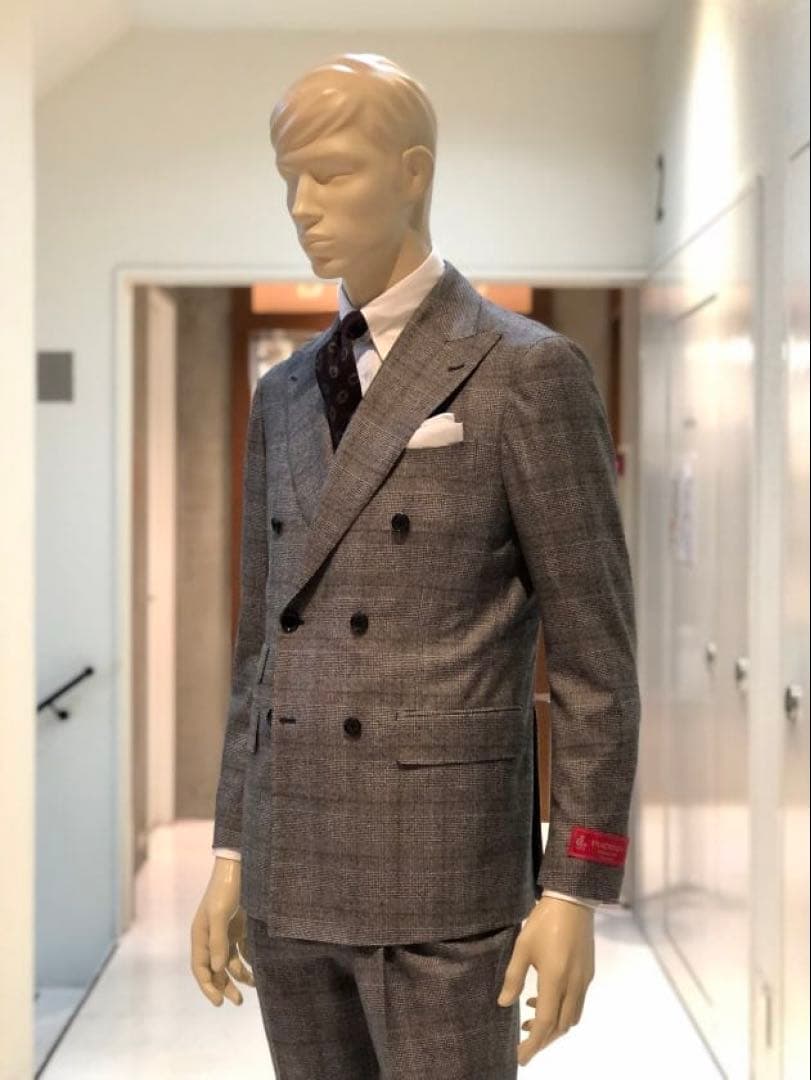 Sakado Express グレンプレイドダブルスーツ　ウールカシミヤ