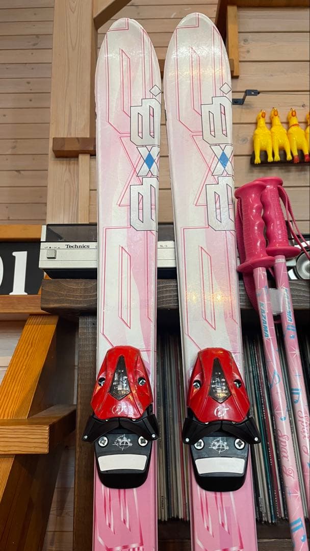 カービングスキー板96cmセットストックBXB子供ジュニアキッズ女の子ピンク