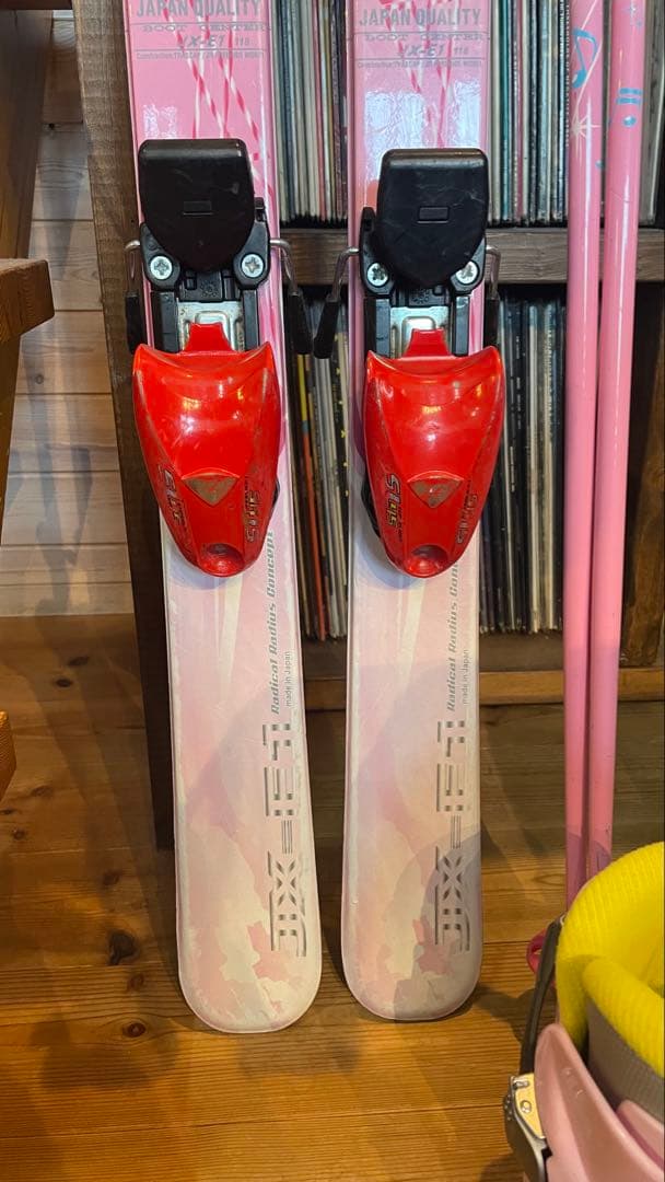 カービングスキー板96cmセットストックBXB子供ジュニアキッズ女の子ピンク