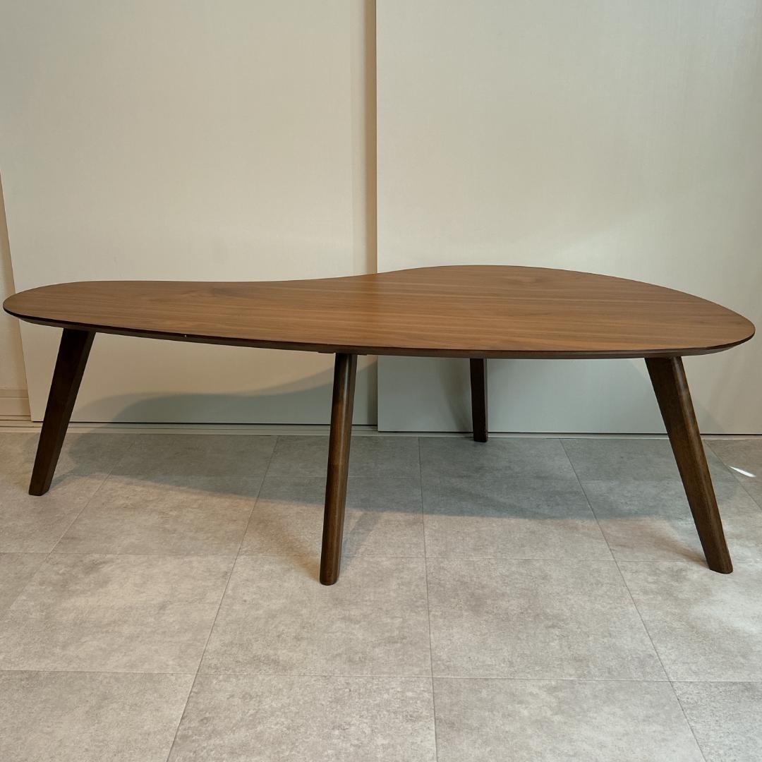 LOWYA センターテーブル 幅120cm ローデスク 天然木 変形デザイン